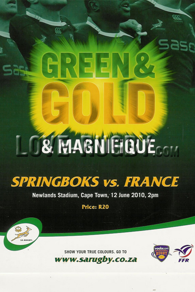 2010 South Africa v France  Rugby Programme
